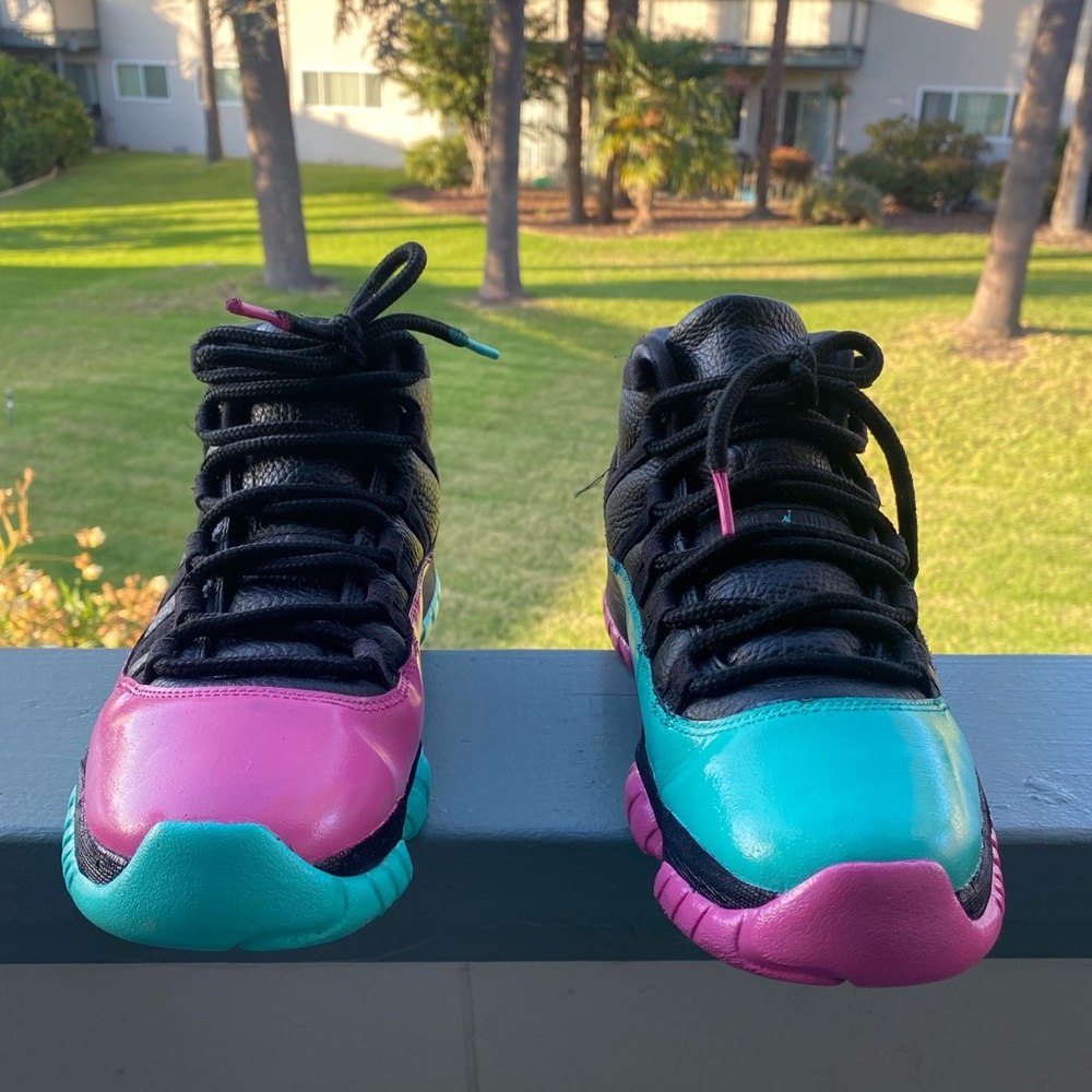 Custom Jordan 11s “south beach”